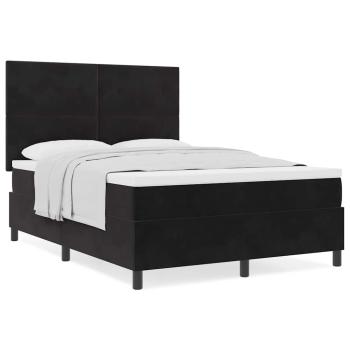 Boxspringbett mit Matratze Schwarz 160x200 cm Samt
