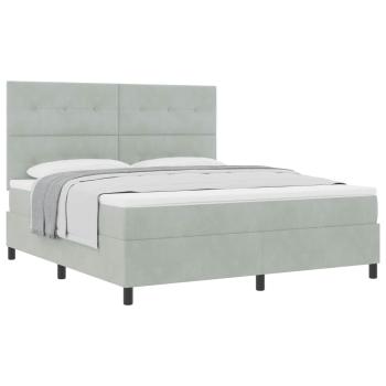 Boxspringbett mit Matratze Hellgrau Super King Velvet