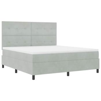Boxspringbett mit Matratze Hellgrau Super King Velvet