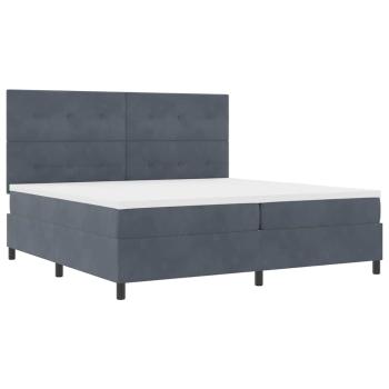 Boxspringbett mit Matratze Dunkelgrau 200x200 cm Samt