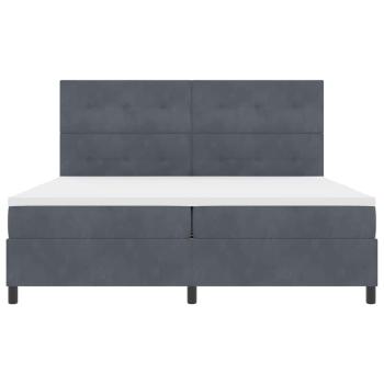 Boxspringbett mit Matratze Dunkelgrau 200x200 cm Samt