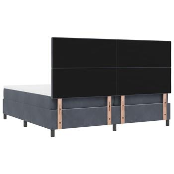 Boxspringbett mit Matratze Dunkelgrau 200x200 cm Samt