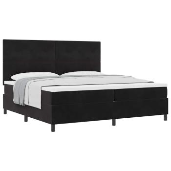 Boxspringbett mit Matratze Schwarz 200x200 cm Samt