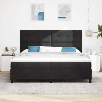 Boxspringbett mit Matratze Schwarz 200x200 cm Samt
