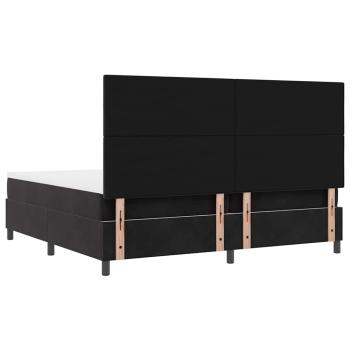 Boxspringbett mit Matratze Schwarz 200x200 cm Samt