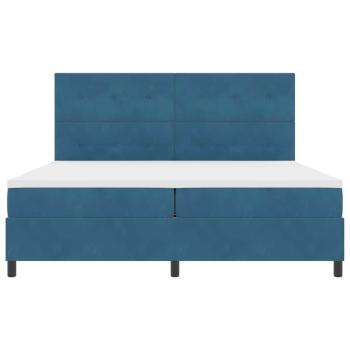 Boxspringbett mit Matratze Dunkelblau 200x200 cm Samt