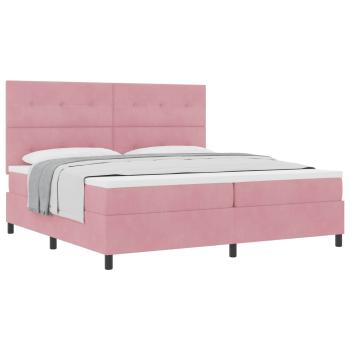 Boxspringbett mit Matratze Rosa 200x200 cm Samt