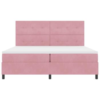 Boxspringbett mit Matratze Rosa 200x200 cm Samt