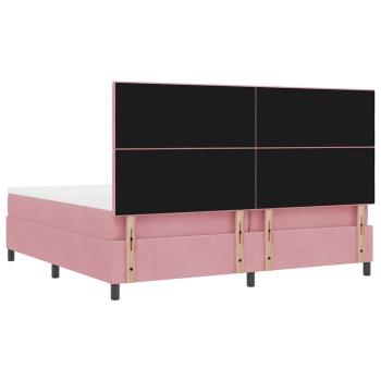 Boxspringbett mit Matratze Rosa 200x200 cm Samt