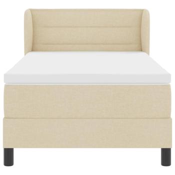 Bettgestell mit Matratze Creme Stoff 100 x 200 cm Bettmatratze