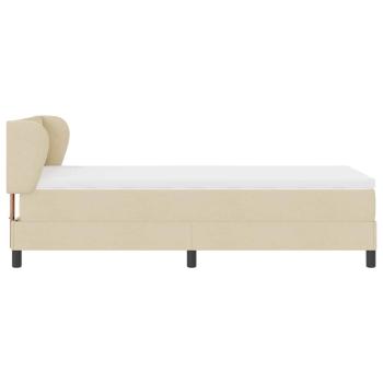 Bettgestell mit Matratze Creme Stoff 100 x 200 cm Bettmatratze