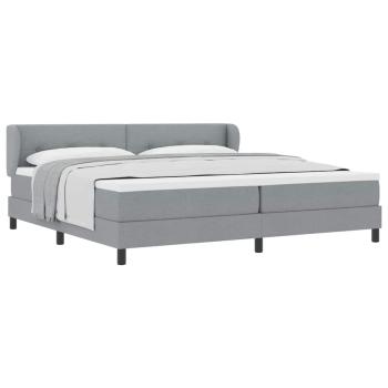 Boxspringbett mit Matratze Hellgrau 200x200 cm Stoff