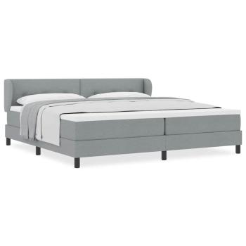 Boxspringbett mit Matratze Hellgrau 200x200 cm Stoff