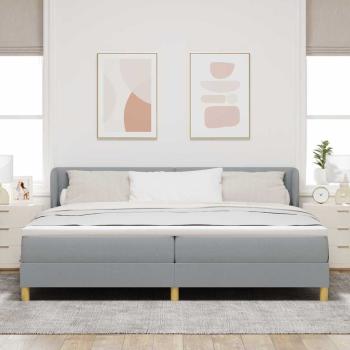 Boxspringbett mit Matratze Hellgrau 200x200 cm Stoff