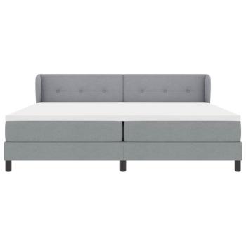 Boxspringbett mit Matratze Hellgrau 200x200 cm Stoff
