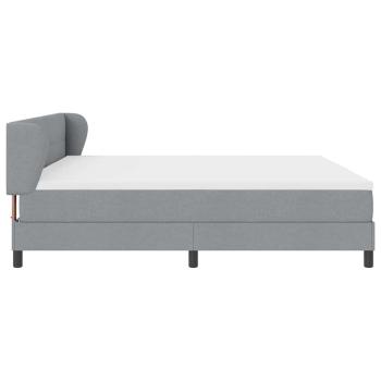 Boxspringbett mit Matratze Hellgrau 200x200 cm Stoff