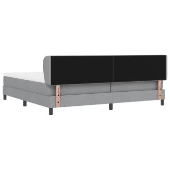 Boxspringbett mit Matratze Hellgrau 200x200 cm Stoff