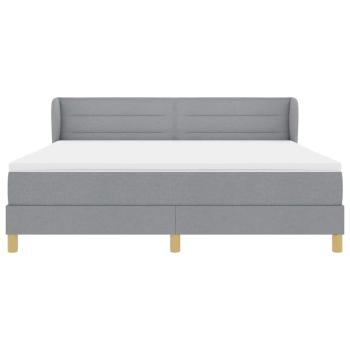 Boxspringbett mit Matratze in Hellgrau 180x200 cm aus Stoff