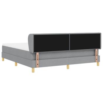 Boxspringbett mit Matratze in Hellgrau 180x200 cm aus Stoff