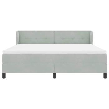 Boxspringbett mit Matratze Hellgrau 180x200 cm Samt