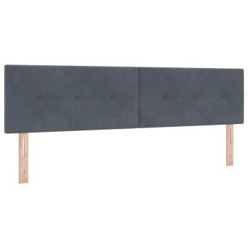 Boxspringbett mit Matratze in Dunkelgrau 180x200 cm aus Samt