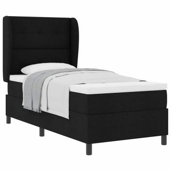 Boxspringbett mit Matratze Schwarz 100x200 cm Stoff