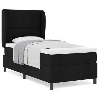 Boxspringbett mit Matratze Schwarz 100x200 cm Stoff