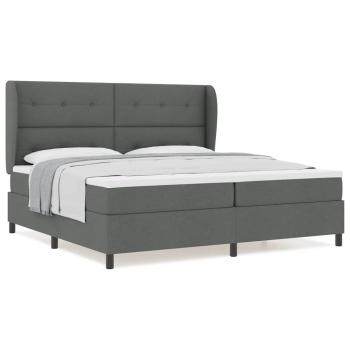 Boxspringbett mit Matratze in Dunkelgrau, 200x200 cm Stoff