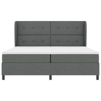 Boxspringbett mit Matratze in Dunkelgrau, 200x200 cm Stoff