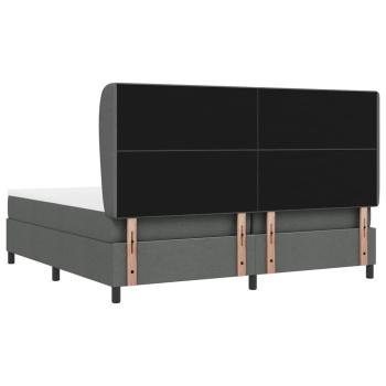 Boxspringbett mit Matratze in Dunkelgrau, 200x200 cm Stoff