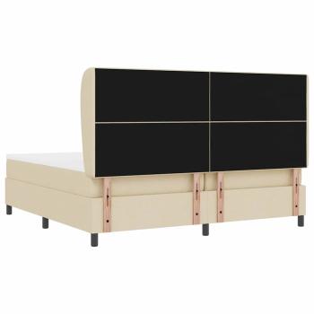 Boxspringbett mit Matratze - Creme, 200x200 cm Stoff