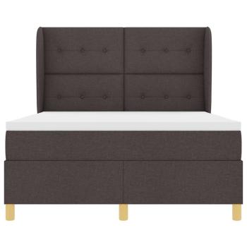 Boxspringbett mit Matratze Dunkelbraun 140x190 cm Stoff