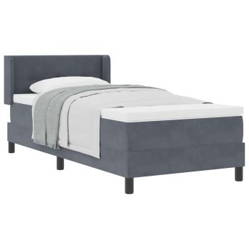 Boxspringbett mit Matratze Dunkelgrau 90x200 cm Samt
