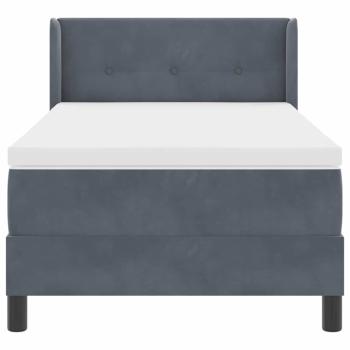 Boxspringbett mit Matratze Dunkelgrau 90x200 cm Samt