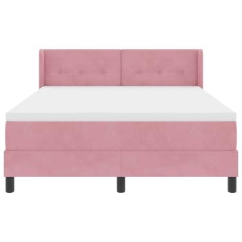 Boxspringbett mit Matratze Rosa 140x200 cm Samt