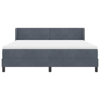 Boxspringbett mit Matratze Dunkelgrau 180x200 cm Samt