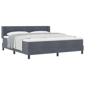 Boxspringbett mit Matratze Dunkelgrau 180x200 cm Samt
