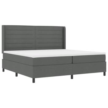 Boxspringbett mit Matratze Dunkelgrau 200x200 cm Stoff