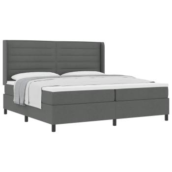 Boxspringbett mit Matratze Dunkelgrau 200 x 200 cm Stoff
