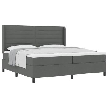 Boxspringbett mit Matratze Dunkelgrau 200x200 cm Stoff