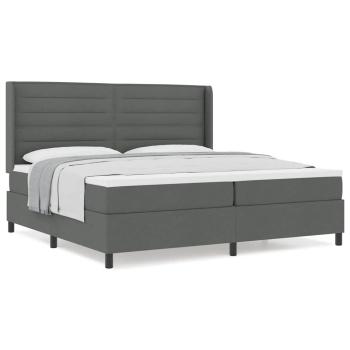 Boxspringbett mit Matratze Dunkelgrau 200x200 cm Stoff