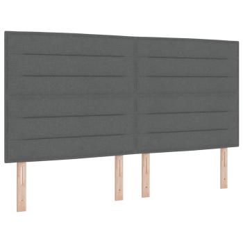 Boxspringbett mit Matratze Dunkelgrau 200x200 cm Stoff