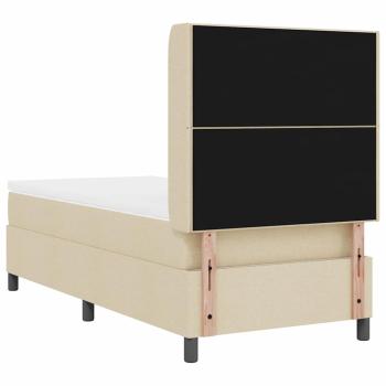 Boxspringbett mit Matratze in Creme 100x200 cm aus Stoff