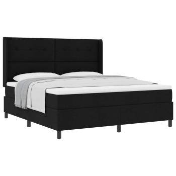 Boxspringbett mit Matratze Schwarz 180x200 cm Stoff
