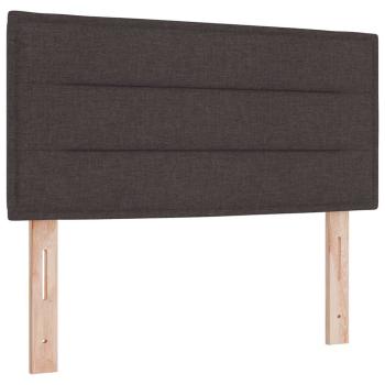 Bettgestell mit Matratze Dunkelbraun Stoff 90 x 200 cm Bett