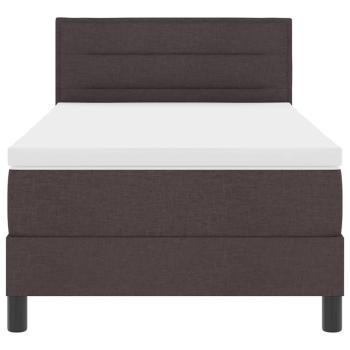 Bettgestell mit Matratze Dunkelbraun Stoff 90 x 200 cm Bett