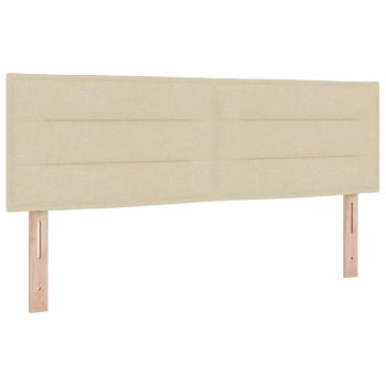 Bettgestell mit Matratze Beige Stoff 140 x 200 cm