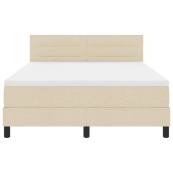 Bettgestell mit Matratze Beige Stoff 160 x 200 cm Bettmatratze