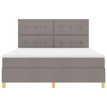 Bettgestell mit Matratze Taupe Stoff 180 x 200 cm Bettgestell
