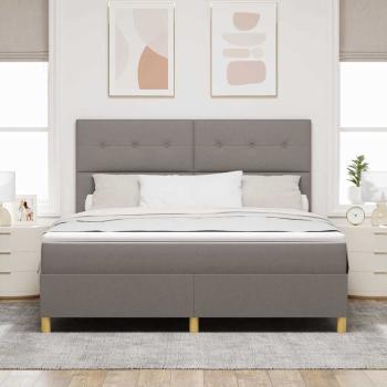 Bettgestell mit Matratze Taupe Stoff 180 x 200 cm Bettgestell